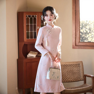粉色女童旗袍母女亲子装新中式国风年轻款少女儿童连衣裙改良汉服
