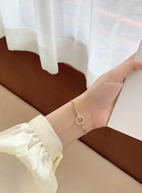 小众纯银锆石可调节高级韩版手环