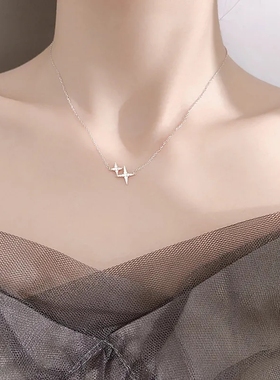 四芒星s925纯银项链女