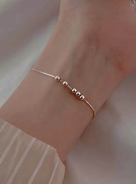 S925银韩版个性时尚小圆珠手链女 气质文艺豆豆手环2020新款手饰