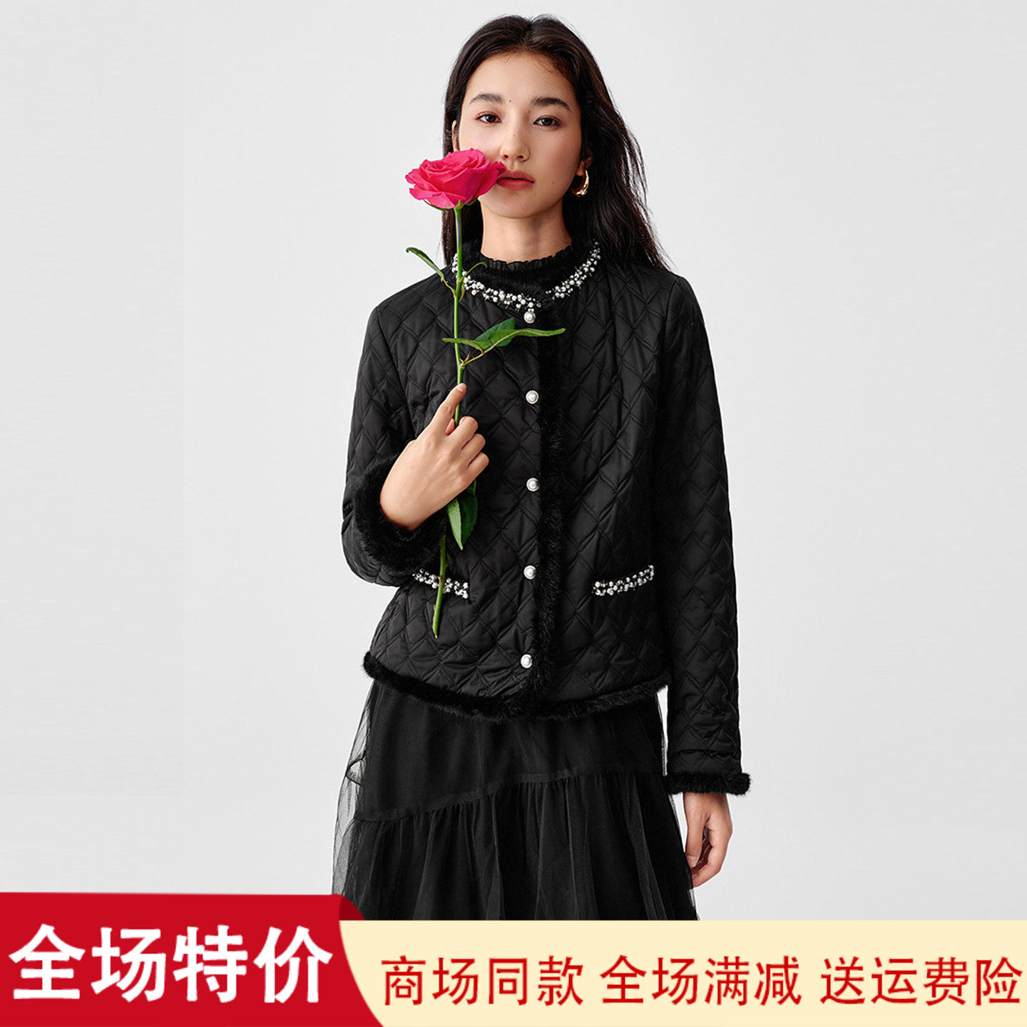 珂莱商场同款香风棉服短外套棉衣