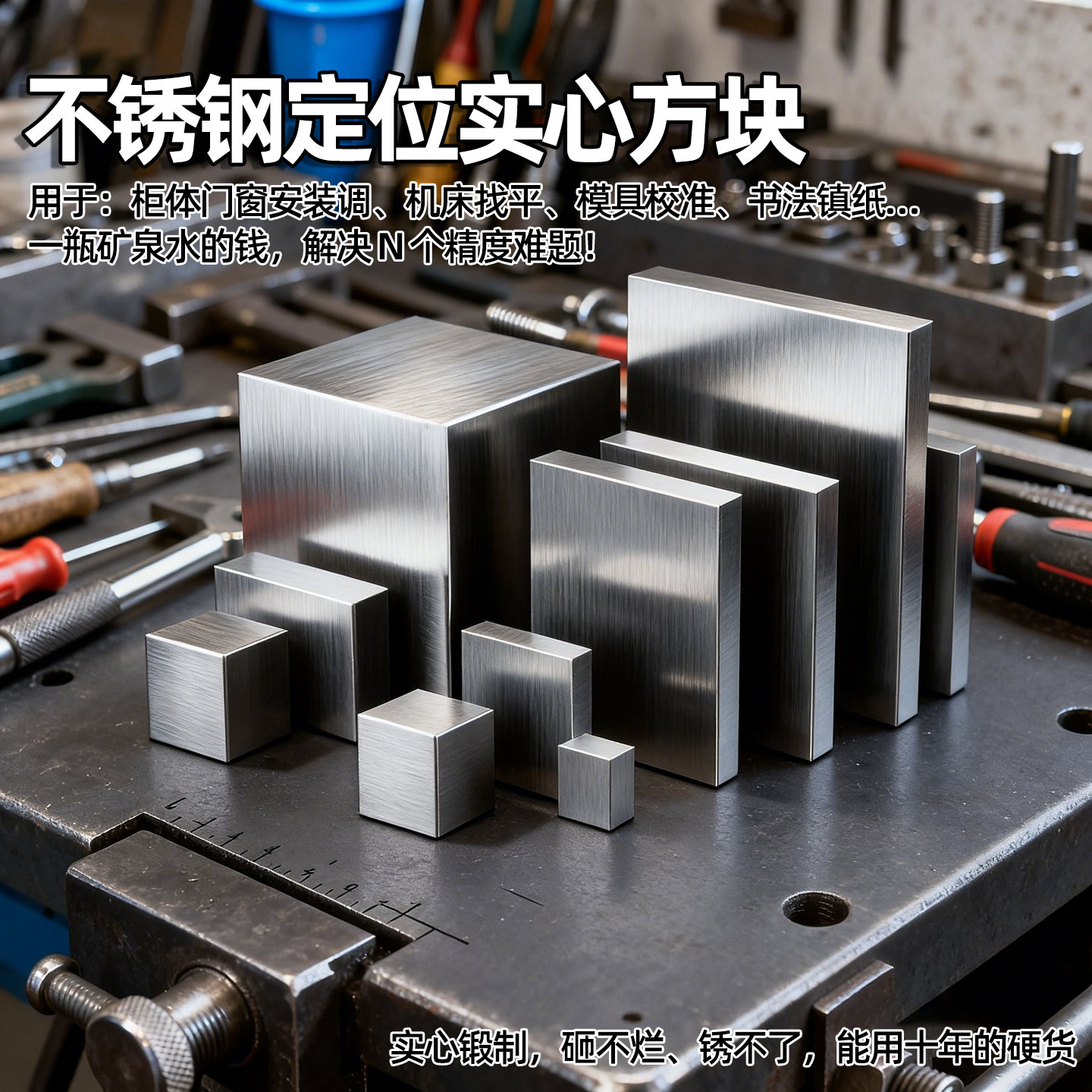 304不锈钢实心定位方块定制金属模具校准工具防磁高精度图片