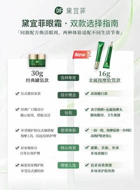 正品 新品黛宜菲焕能时光多效眼霜16g。 老款黛宜菲大罐眼霜30g