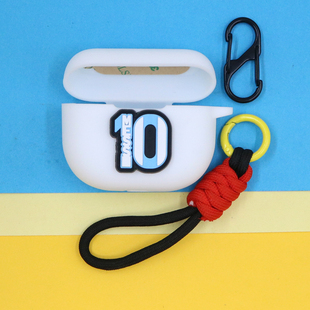 适用Jabra捷波朗Elite 8 Active蓝牙耳机保护套E10潮酷足球明星梅西10号C罗7号手绳挂饰防摔硅胶软壳