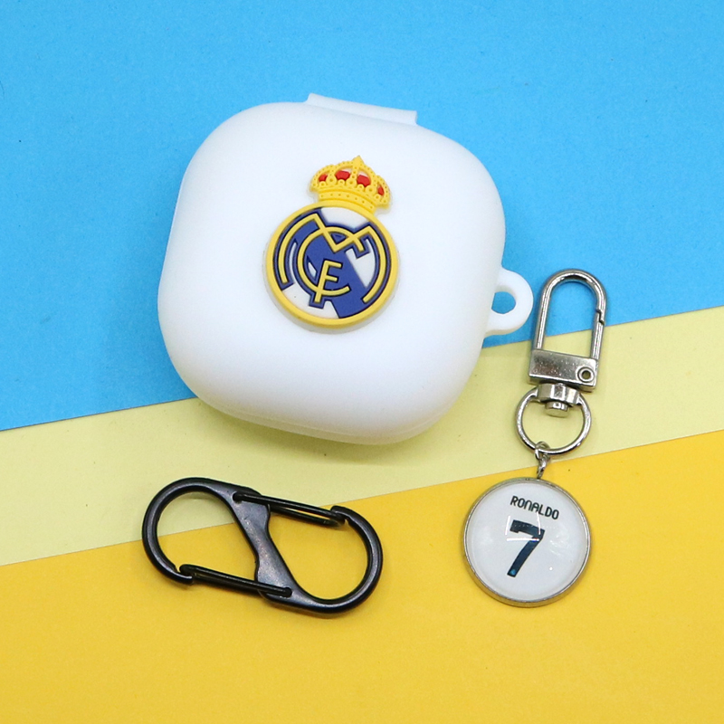 适用JBL LIVE PRO+2蓝牙耳机保护套Free2潮酷足球皇马切尔西多特热刺利物浦梅西C罗挂饰W300/c260TWS硅胶软壳