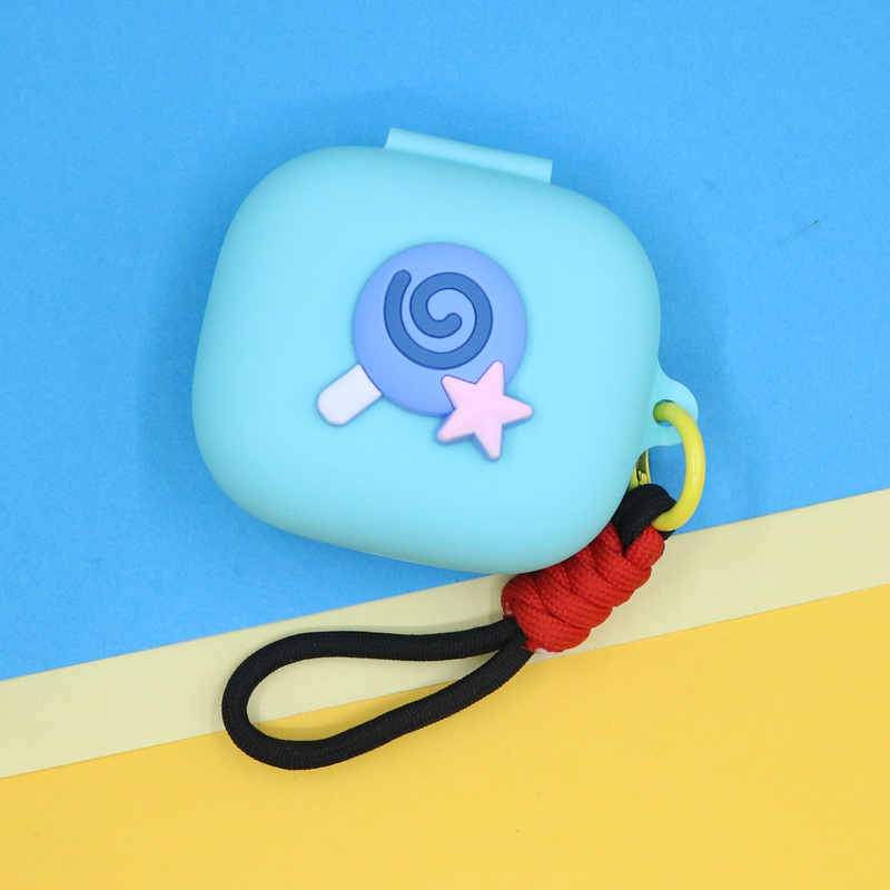 适用Beats Powerbeats Pro2代真无线蓝牙运动耳机保护套可爱萌卡通小清新棒棒糖撞色手绳挂饰连体硅胶软壳