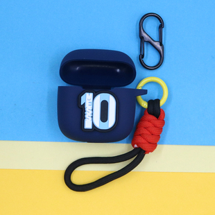 适用OPPO ENCO AIR4新声版蓝牙耳机保护套潮酷简约创意足球明星梅西10号C罗7号手绳挂饰防摔硅胶软壳