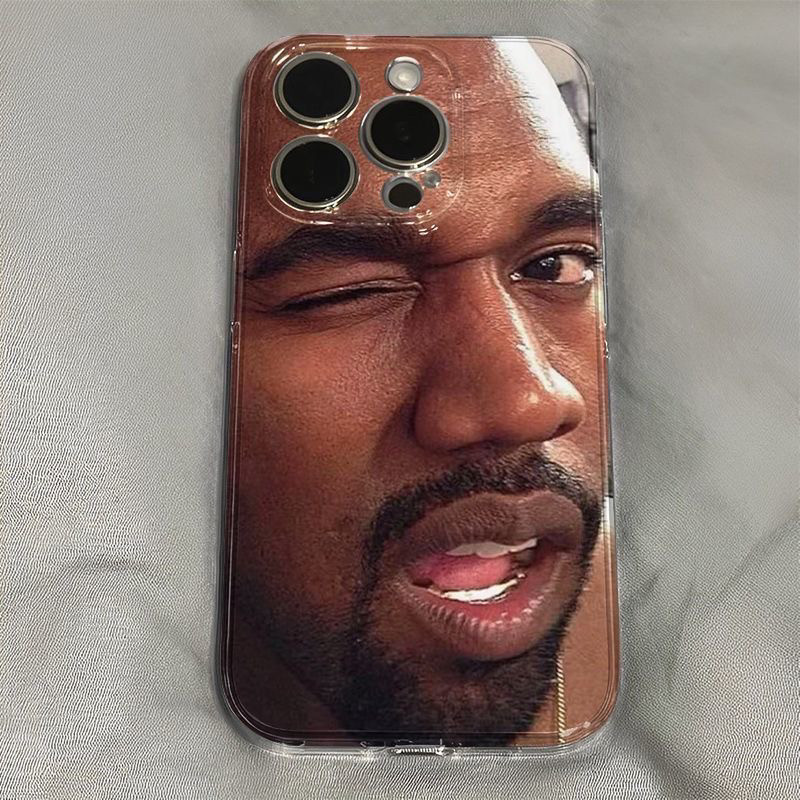 恶搞kanye挡脸适用iPhone苹果12手机壳11promax/13mini/6s透明se3