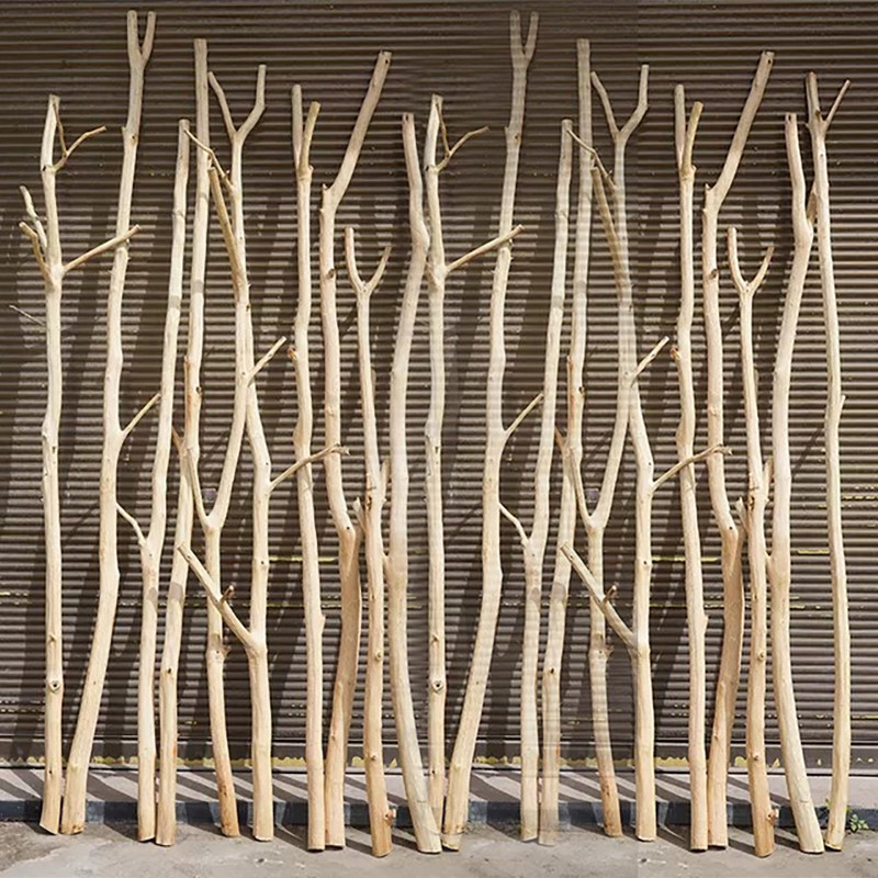 天然原木干树枝实木树杈晾衣杆服装店挂衣杆床幔窗帘杆收编挂毯杆