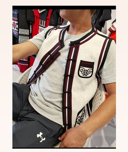 石林撒尼男士服饰外套火把节阿黑哥马甲气质修身马褂彝族男士服饰