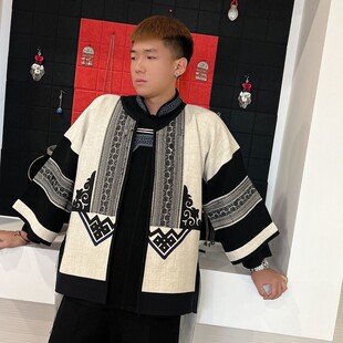 新款彝族男式帅气服饰少数民族婚礼男士礼服舞台演出服爆款外套