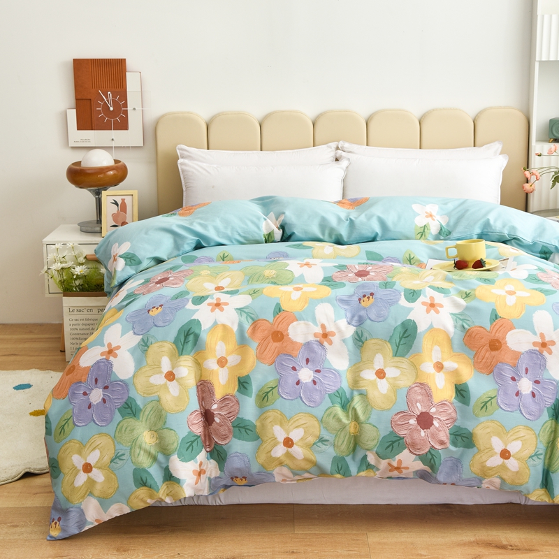 定制花朵全棉被套150x180x210x220x240被罩加大200x229x230x250cm