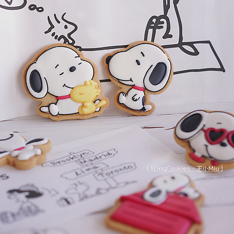 王小miu老师史努比糖霜饼干模具 卡通斑点小狗曲奇模diy
