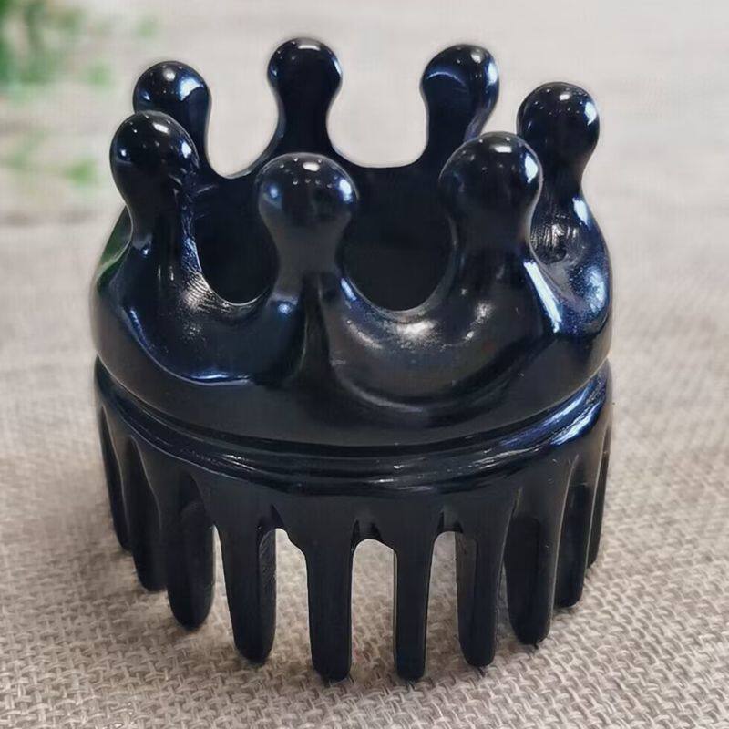 天然老牛角头部经络头皮按摩梳子