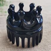 牧雅轩黑水牛角按摩梳子头部经络圆筒头皮刮痧洗头专用按摩器