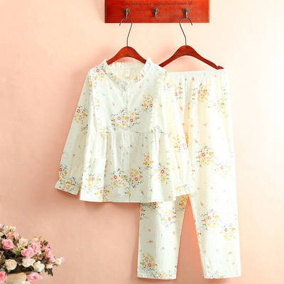 超美小碎花100%全棉斜纹布睡衣