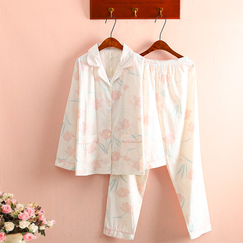 吸汗透气100%全棉斜纹布睡衣田园