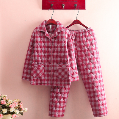 加厚款100%纯棉夹棉睡衣里外全棉