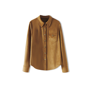 【汤曼妮粉丝专享】独特气质显瘦外塔翻领上衣衬衫-3C24080