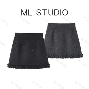 【米粒专享】高品质~现货不多了~亮闪闪星空呢子半身裙