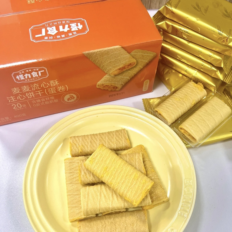 怪力食厂麦麦流心酥蛋卷点心饼干