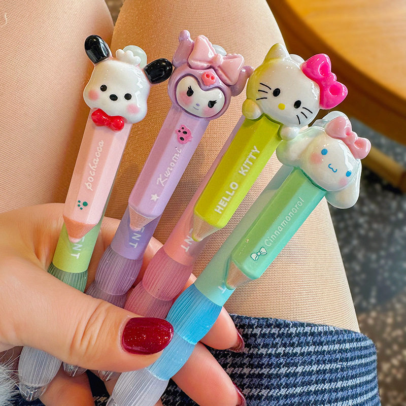 可爱长耳狗中性笔ins风少女心凯蒂猫水笔日系小清新库洛米按动笔