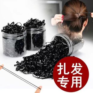 橡皮筋女扎头发加粗加厚发圈一次性高弹力耐用黑色胶圈小头绳大人