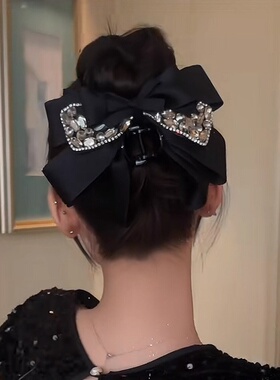 轻奢高级感闪锆蝴蝶结鲨鱼夹