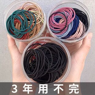 韩版高弹力细发圈女简约皮筋发圈黑色扎头发头绳气质橡皮筋皮套