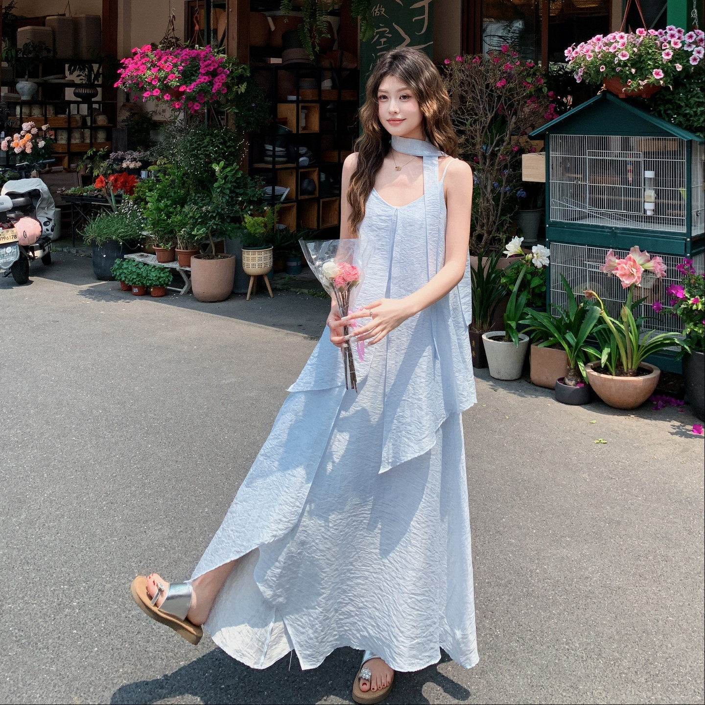 夏季新款假两件连衣裙2B203-1652-P155-K248,女装连衣裙,淑塔可可