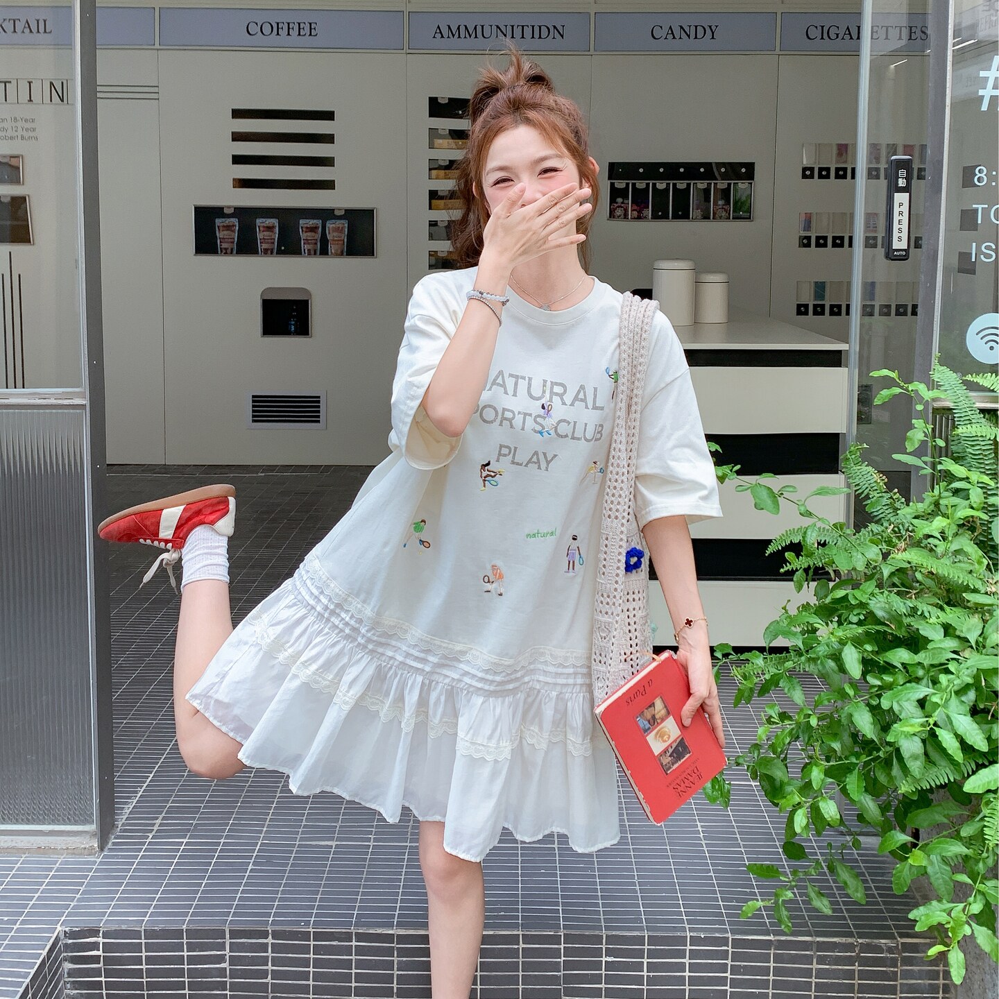 现货，印花针织拼接连衣裙2B203-1565-P130-K188,女装连衣裙,淑塔可可