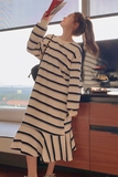 2022秋季新款条纹卫衣连衣裙151-1258-P125-K178，女装连衣裙，淑塔可可