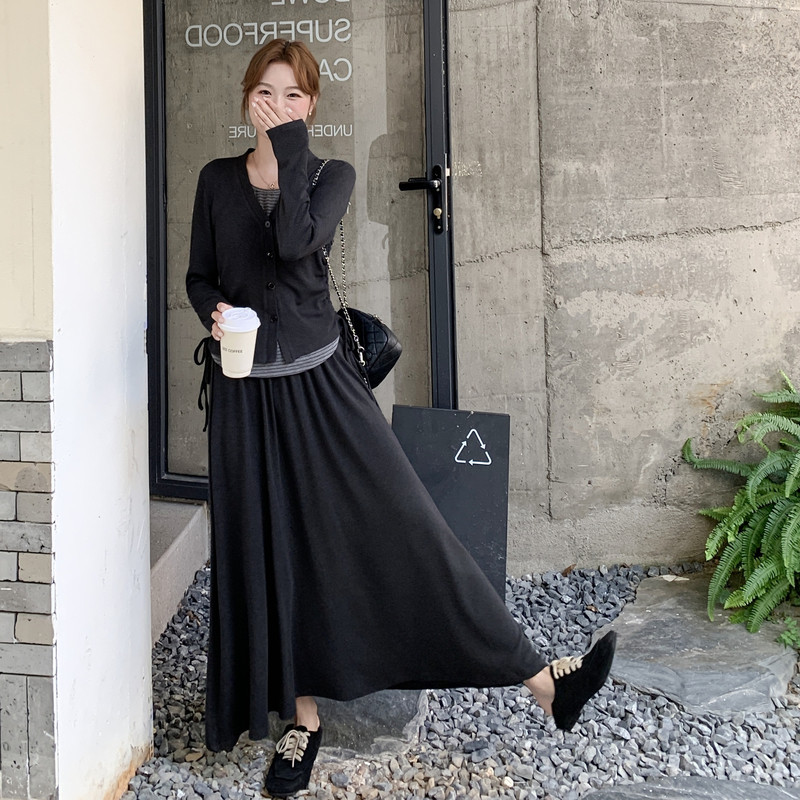 秋季新款现货，假两件上衣+半身裙套装151-1578-P165-K238,女装套装/套裙,淑塔可可