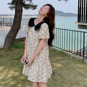 【现货】，蝴蝶结印花连衣裙151-6636-P105-K158图片
