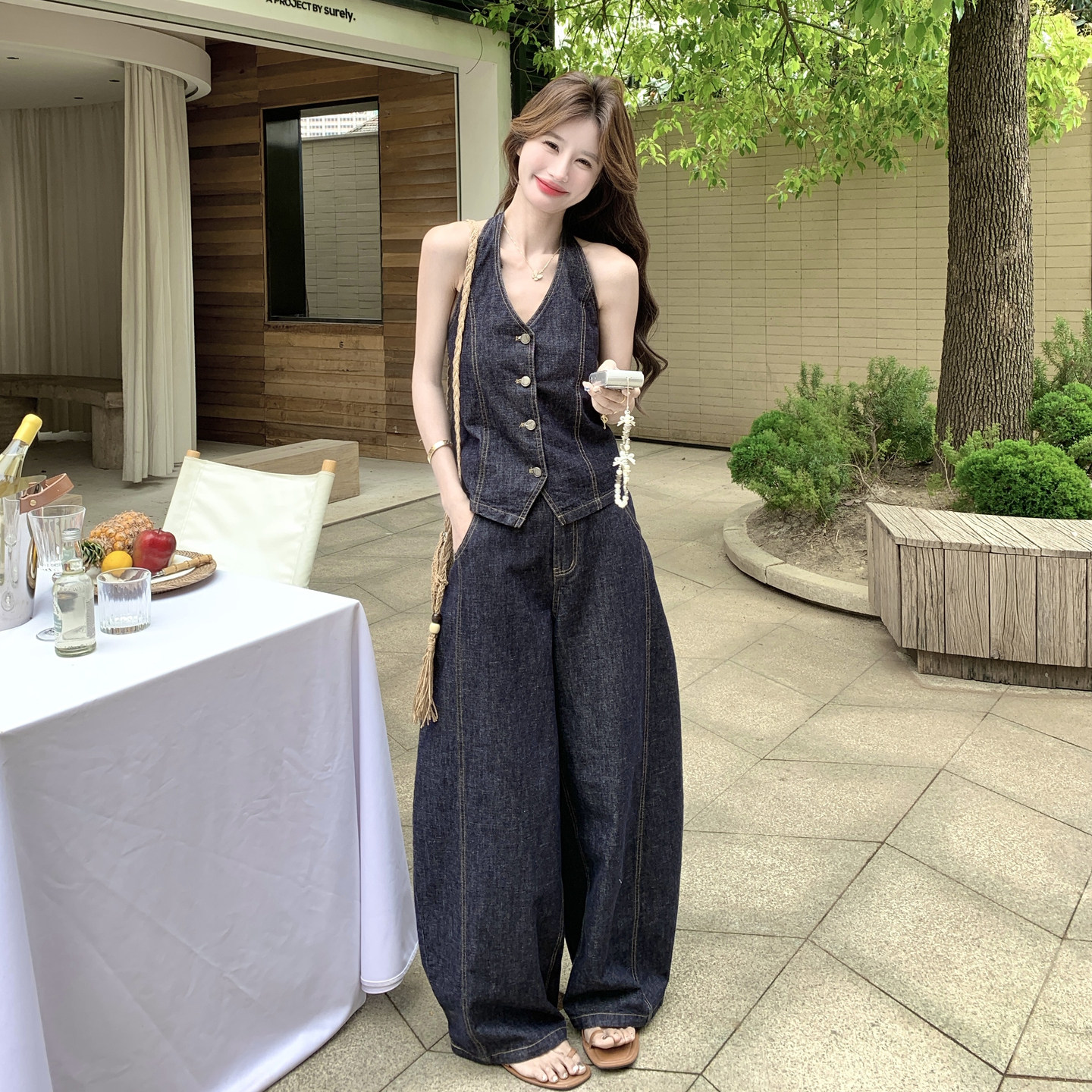 已出货夏季新款重工牛仔套装2B203-1661-P195-K318,女装套装/套裙,淑塔可可