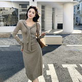 春季新款披肩领修身连衣裙151-1616-P120-K198，女装连衣裙，淑塔可可