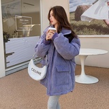 【现货】，冬季新款宽松立领灯芯绒衣151-1278-P140-K198，女装棉衣/棉服，淑塔可可