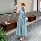 夏季新款浅色牛仔连衣裙2B203-1662-P150-K238，女装连衣裙，淑塔可可