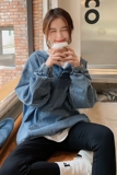 新款18号出货，牛仔连帽卫衣套头牛仔外套151-1251-P115-K168，女装卫衣/绒衫，淑塔可可
