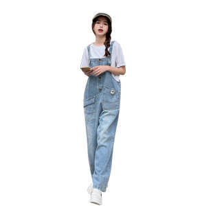 休闲牛仔背带裤女2024夏季新款设计感小众网红减龄显瘦直筒连体裤图片