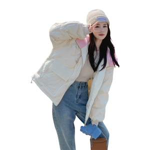 【新款现货】四码、小个子菱格撞色连帽羽绒服151-1288-P205-K298图片