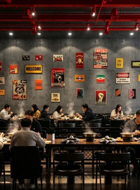 清吧餐馆烧烤火锅店墙上装饰画