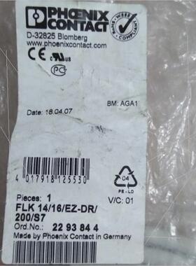 议价PHOENIX CONTACT 菲尼克斯D-32825  FLK 14/16EZ-DR/200/S7