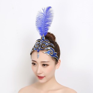 舞蹈头饰发夹发卡饰品开场舞孔雀舞民族古典舞艺考演出头花女新款