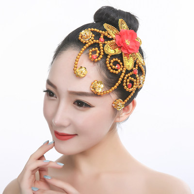 新款古典舞头饰民族舞蹈演出服