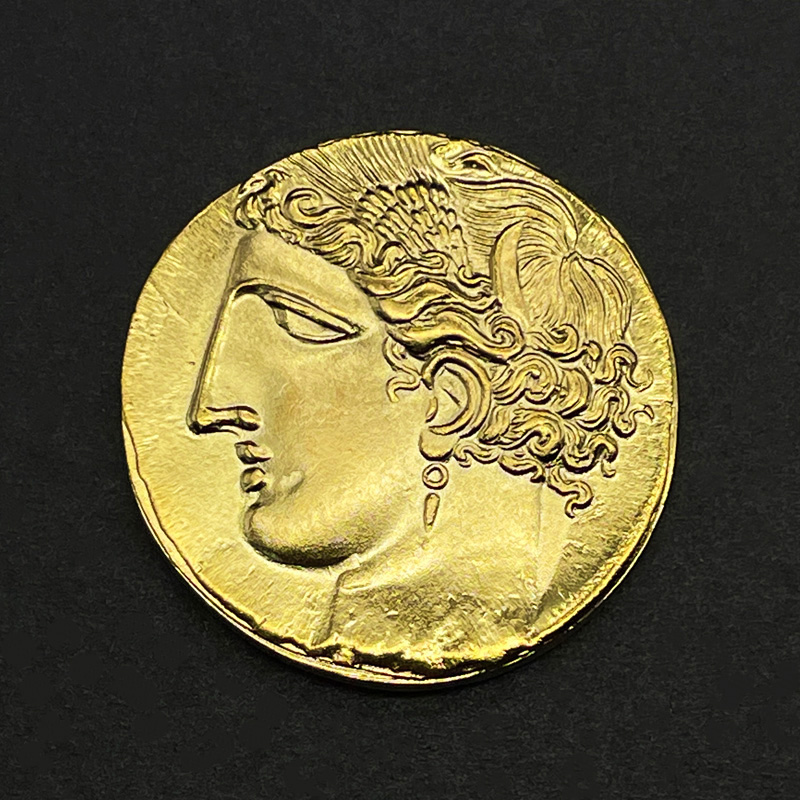 古罗马古希腊饰品金币项链迦太基女神坦尼特飞马银币镀金古币吊坠