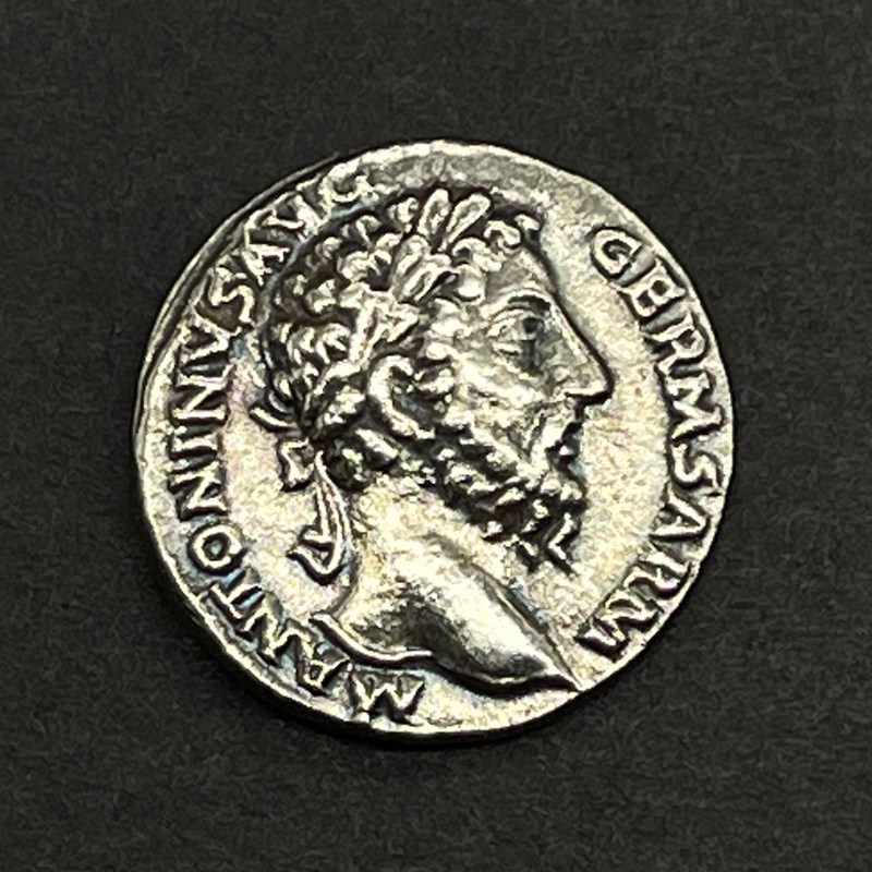 罗马人的故事五贤帝马可奥勒留古币人像硬币项链大象银币镀银吊坠