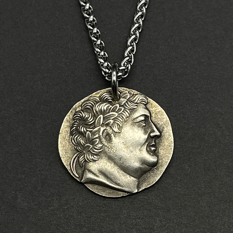 古希腊饰品硬币项链人像圆牌吊坠