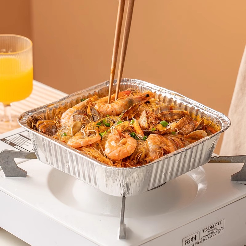 空气炸锅专用纸锡纸盘烧烤箱烘焙锡箔碗家用食品级锡纸盒食物纸碗