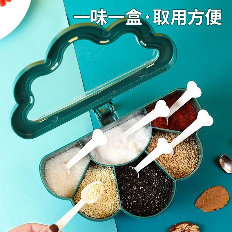 厨房组合装一体调味盒创意多格放盐罐子调味罐塑料家用调料 盒,厨房/烹饪用具,调味瓶罐/调料研磨器,淘宝优惠券,粉丝福利购,淘宝优惠卷